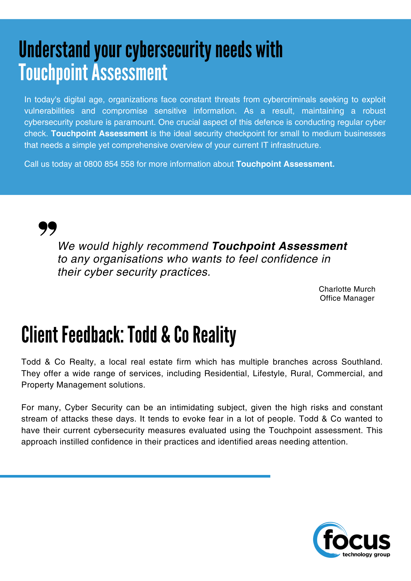 A Focus on Solutions Touchpoint Assessment Focus Technology
